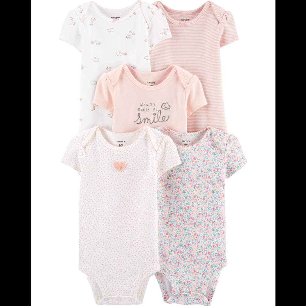 Carter's Girls' 5-Pack Floral Original Bodysuits